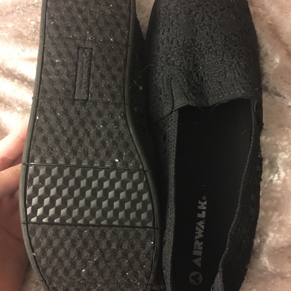 NWOT black lace slide ons